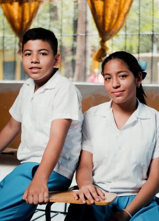 Students in their classroom.