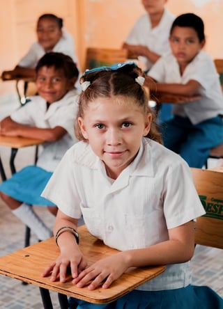 A student in her classroom.